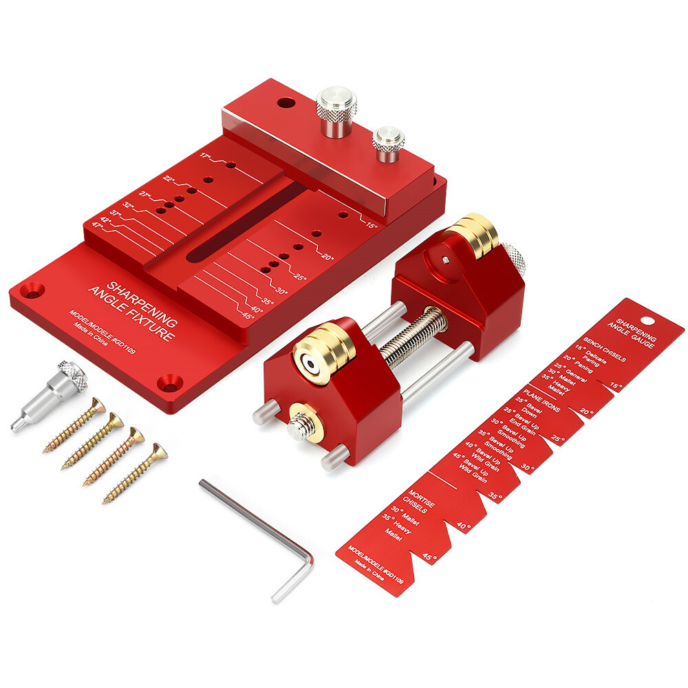 Wood Chisel Angle Measuring Tool Holder with Sharpening System Guide