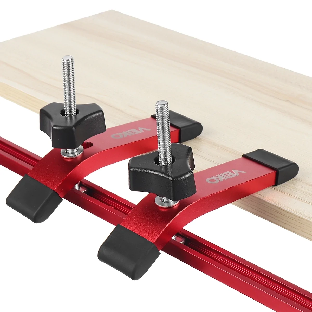 Set of 2 T Track Quick Action Clamp with T Bolts and Slide, Aluminum Alloy, Woodworking Clamps on Routers, Drill Presses, CNC Table Saws