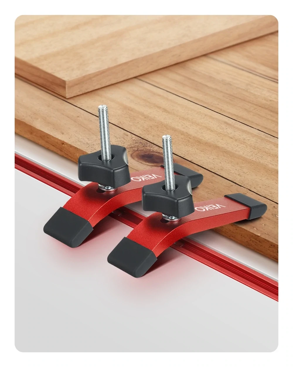 Set of 2 T Track Quick Action Clamp with T Bolts and Slide, Aluminum Alloy, Woodworking Clamps on Routers, Drill Presses, CNC Table Saws