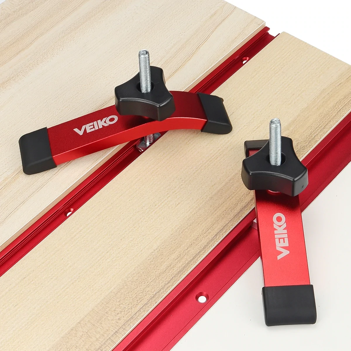 Set of 2 T Track Quick Action Clamp with T Bolts and Slide, Aluminum Alloy, Woodworking Clamps on Routers, Drill Presses, CNC Table Saws