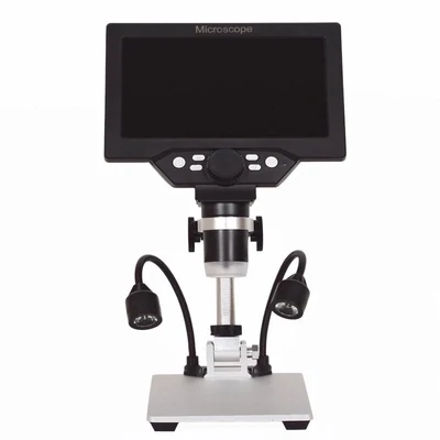 12MP Digital Microscope with 7 Inch Large Color Screen, Wide Base, LCD Display, 1-1200X Continuous Magnification with Light - Built-in Battery Version