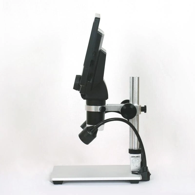12MP Digital Microscope with 7 Inch Large Color Screen, Wide Base, LCD Display, 1-1200X Continuous Magnification with Light - Built-in Battery Version