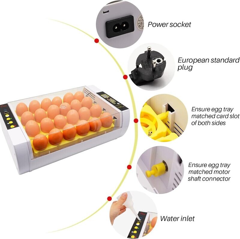 24 Eggs Incubator, Automatic Digital Temperature Control