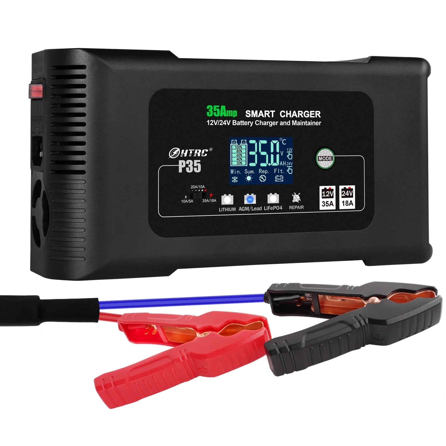 Fully Automatic Car Battery Charger, Pulse Repair, LCD Battery Charger, Smart Lead Acid Charging for Auto Motorcycle