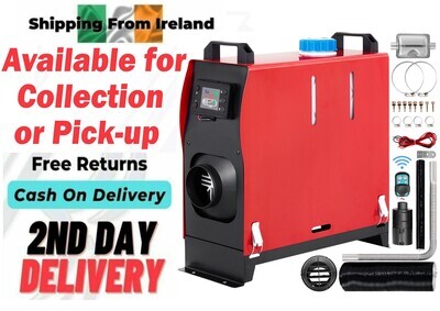12V Diesel Air Heater with LCD Switch and Remote Control – 1 Air Outlet for RV, Truck, Bus, Car, SUV, and Caravan