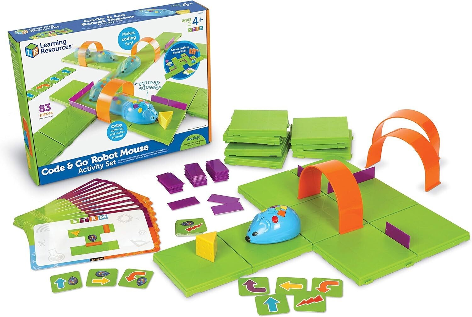Coding Robot 2.0 Activity Set, Programming Robot for Kids, STEM Toys, Early Coding Games, 78 Pieces, Age 5+ &amp; Code &amp; Go Robot Mouse Activity Set, 83 pieces, Ages 4+