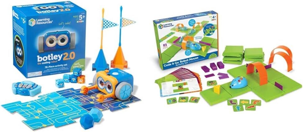 Coding Robot 2.0 Activity Set, Programming Robot for Kids, STEM Toys, Early Coding Games, 78 Pieces, Age 5+ &amp; Code &amp; Go Robot Mouse Activity Set, 83 pieces, Ages 4+