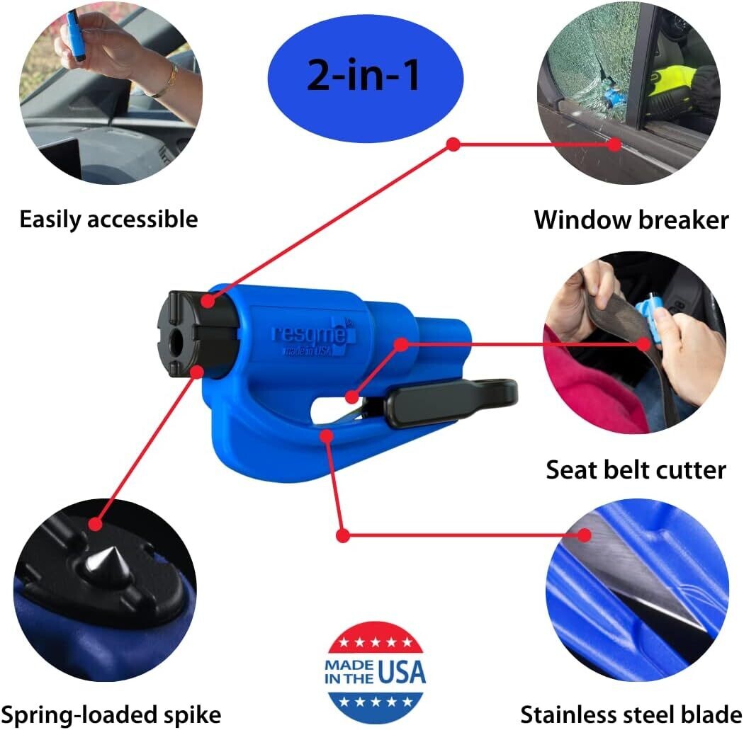 3 Pack Family Pack The Original Emergency Keychain Car Escape Tool, 2 in 1 Seat Belt Cutter and Window Breaker