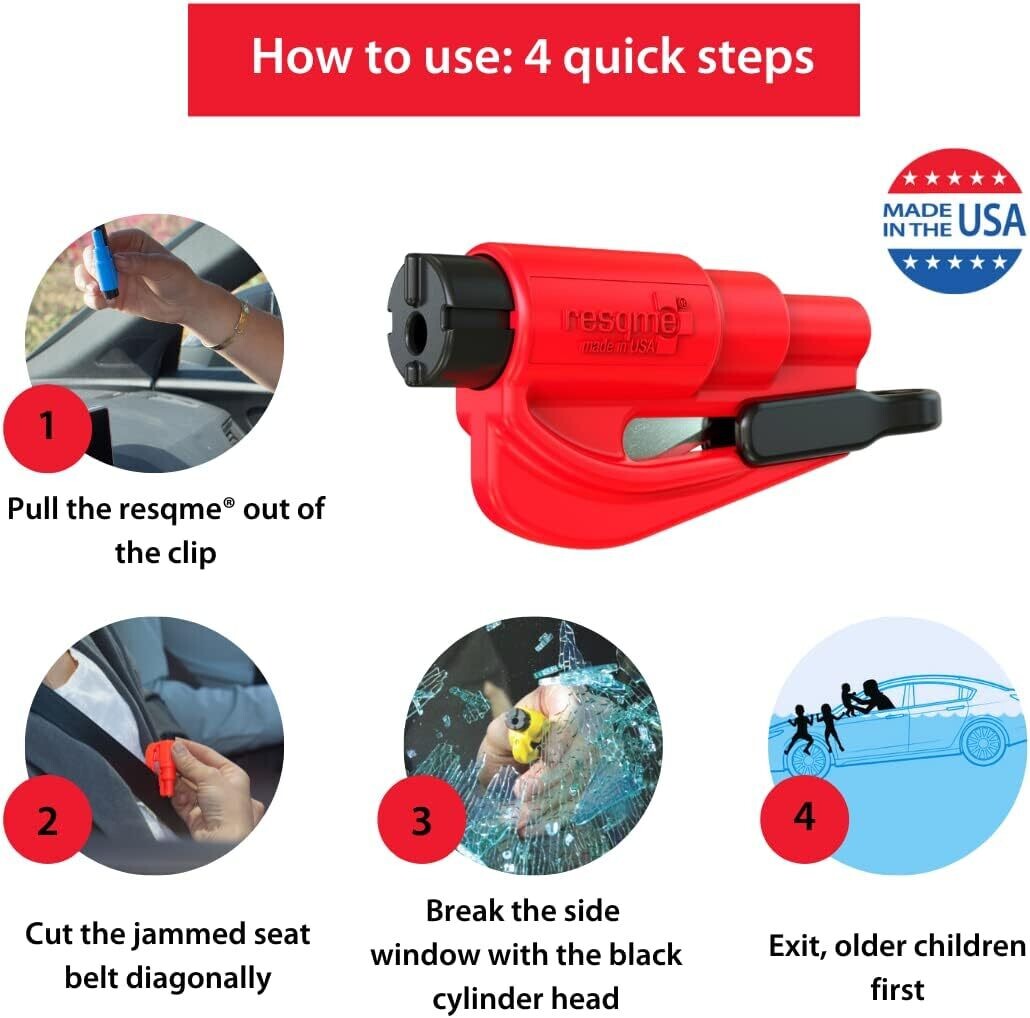 3 Pack Family Pack The Original Emergency Keychain Car Escape Tool, 2 in 1 Seat Belt Cutter and Window Breaker