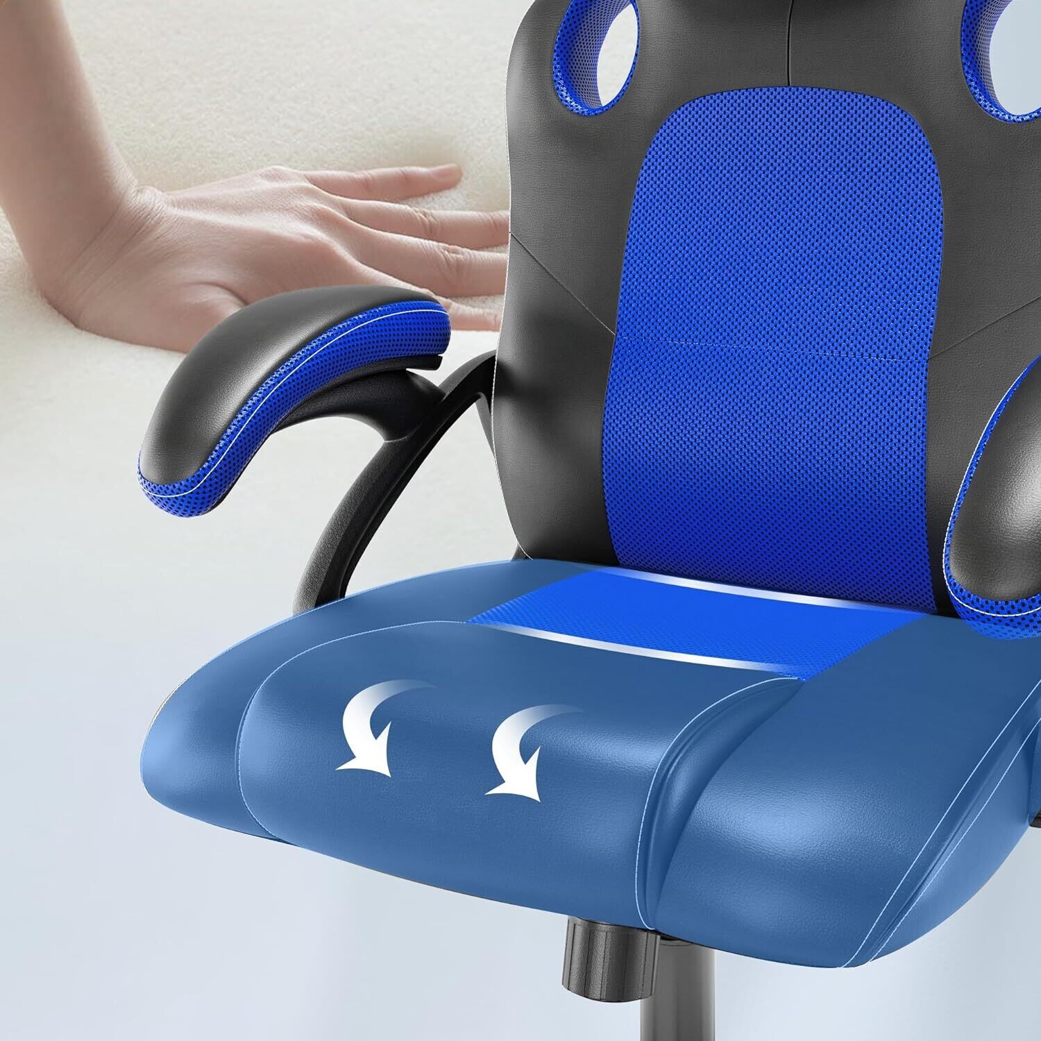 Swivel Office Computer chair Lumbar Support PU Leather Ergonomic Conference Chair with Lumbar Support, PU (Polyurethane) Leather, Adjustable Work Chair, Gas Lift