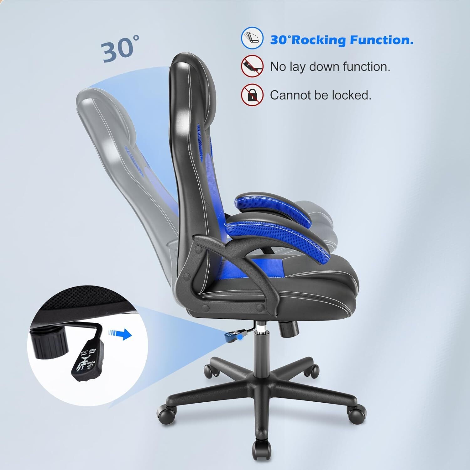 Swivel Office Computer chair Lumbar Support PU Leather Ergonomic Conference Chair with Lumbar Support, PU (Polyurethane) Leather, Adjustable Work Chair, Gas Lift