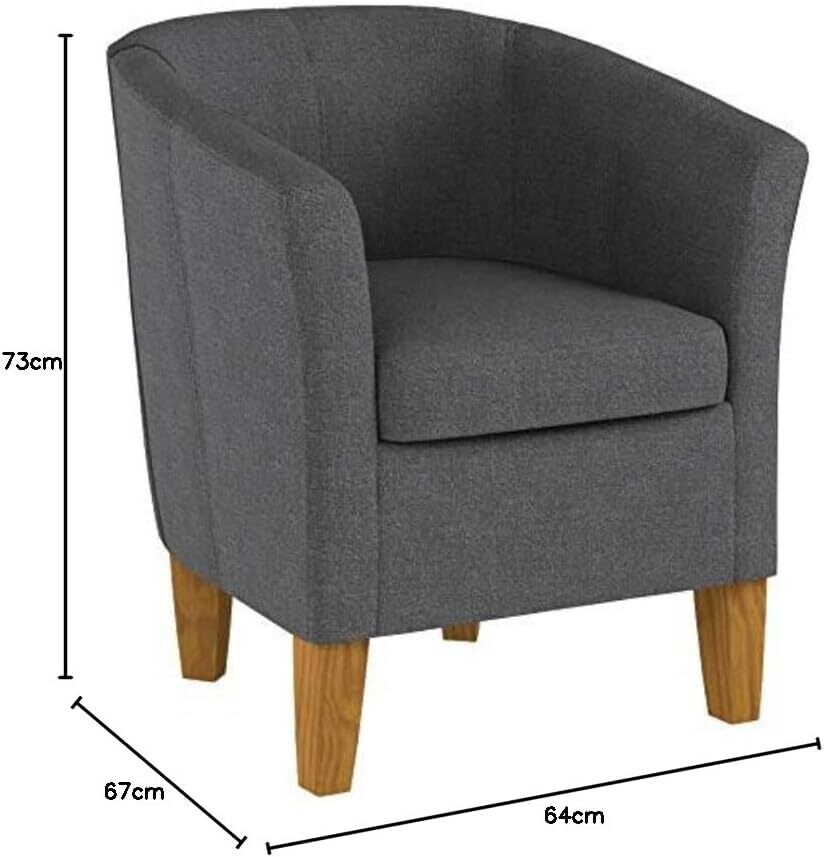 Modern Fabric Tub Chair with Polyester, Cylinder Checked and Condition, 73cm