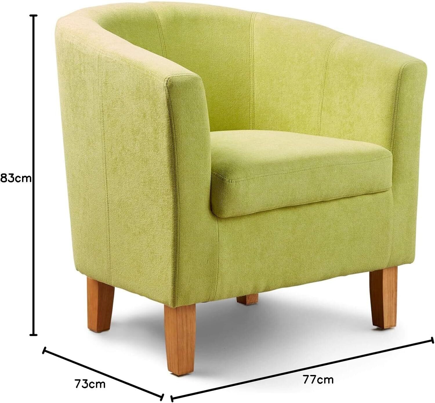 Modern Fabric Tub Chair with Polyester, Cylinder Checked and Condition, 73cm