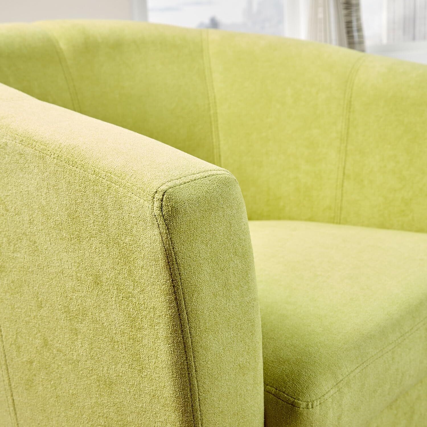 Modern Fabric Tub Chair with Polyester, Cylinder Checked and Condition, 73cm