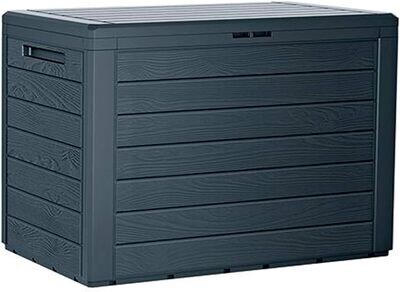 Compact 190-Litre Wooden Chest Box in hard, brittle, and black lustrous coal, Measuring 78 x 43.3 x 55 cm