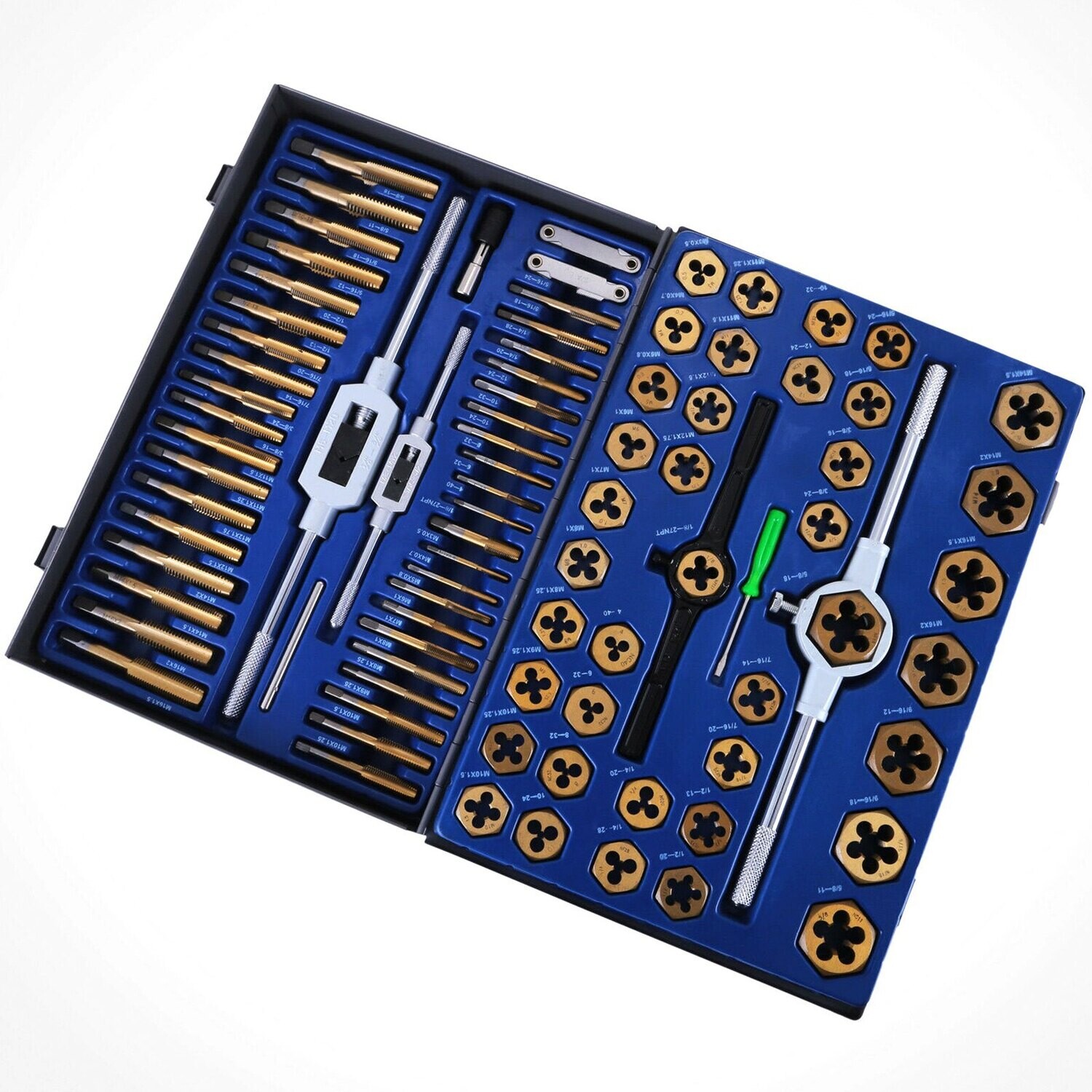 86-Piece Tap and Die Set with Thread Cutting Tools - Complete Metric and Imperial Threading Kit for Professional and DIY Use