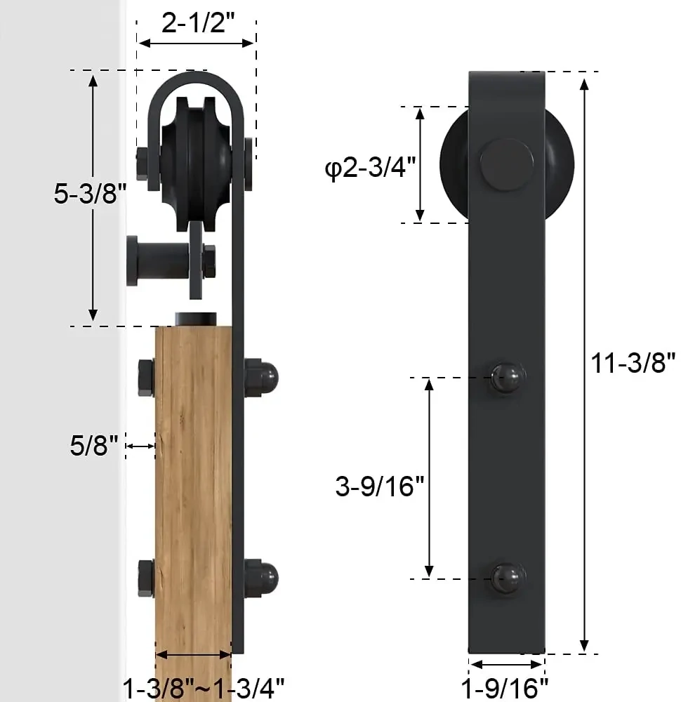 10FT Double Sliding Barn Door Hardware Kit – J-Shape Hanging Roller Track System for Double Doors, Complete Fittings &amp; Accessories