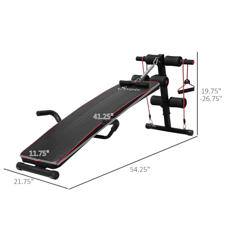 Steel Duo Purpose Sit-Up  Workout Bench, Steel-Black Red