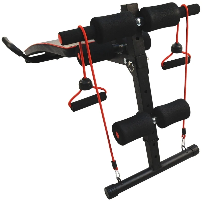 Steel Duo Purpose Sit-Up  Workout Bench, Steel-Black Red