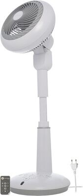 Ultra powerful &amp; quiet pedestal fan, 37m², Range 31m, Multi-directional oscillation, Remote control, DC motor, Living room
