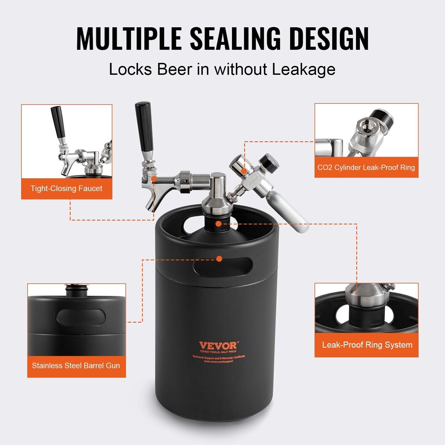 Stainless steel 5l Homebrew Growler Mini Keg for Making Wine