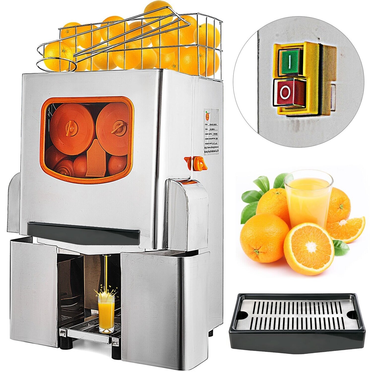 Stainless steel 22–30pc Commercial Auto Feed Orange Juicer Machine