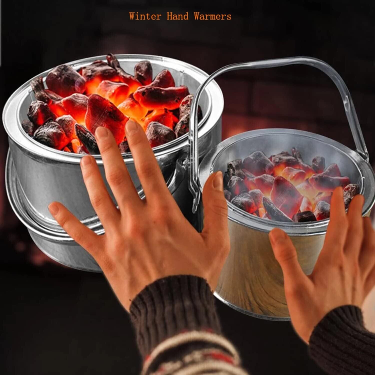Stainless Steel Brazier Portable Smokeless Fire Pit for Patio - Wood Heater - Charcoal Heater - Indoor and Outdoor Heating