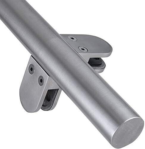 Stainless Steel Balustrade Posts with Glass Clamps and Rubbers, Railing Fence Pole Handrail Garden Fencing