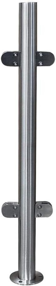 Stainless Steel Balustrade Posts with Glass Clamps and Rubbers, Railing Fence Pole Handrail Garden Fencing