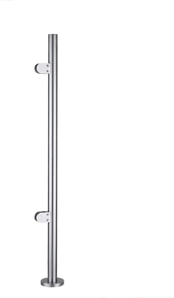 Stainless Steel Balustrade Posts with Glass Clamps and Rubbers, Railing Fence Pole Handrail Garden Fencing
