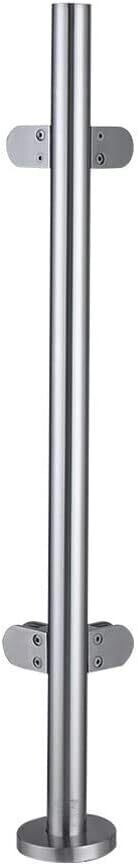 Stainless Steel Balustrade Posts with Glass Clamps and Rubbers, Railing Fence Pole Handrail Garden Fencing