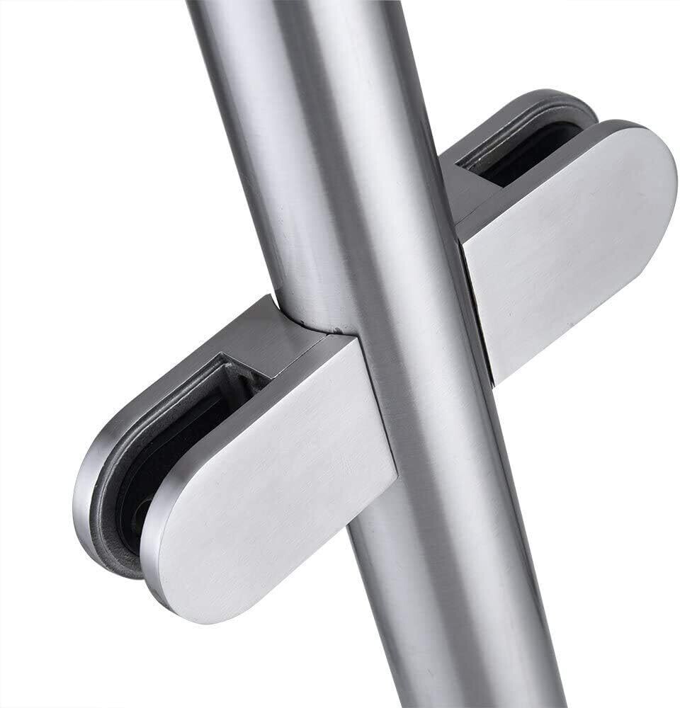 Stainless Steel Balustrade Posts with Glass Clamps and Rubbers, Railing Fence Pole Handrail Garden Fencing