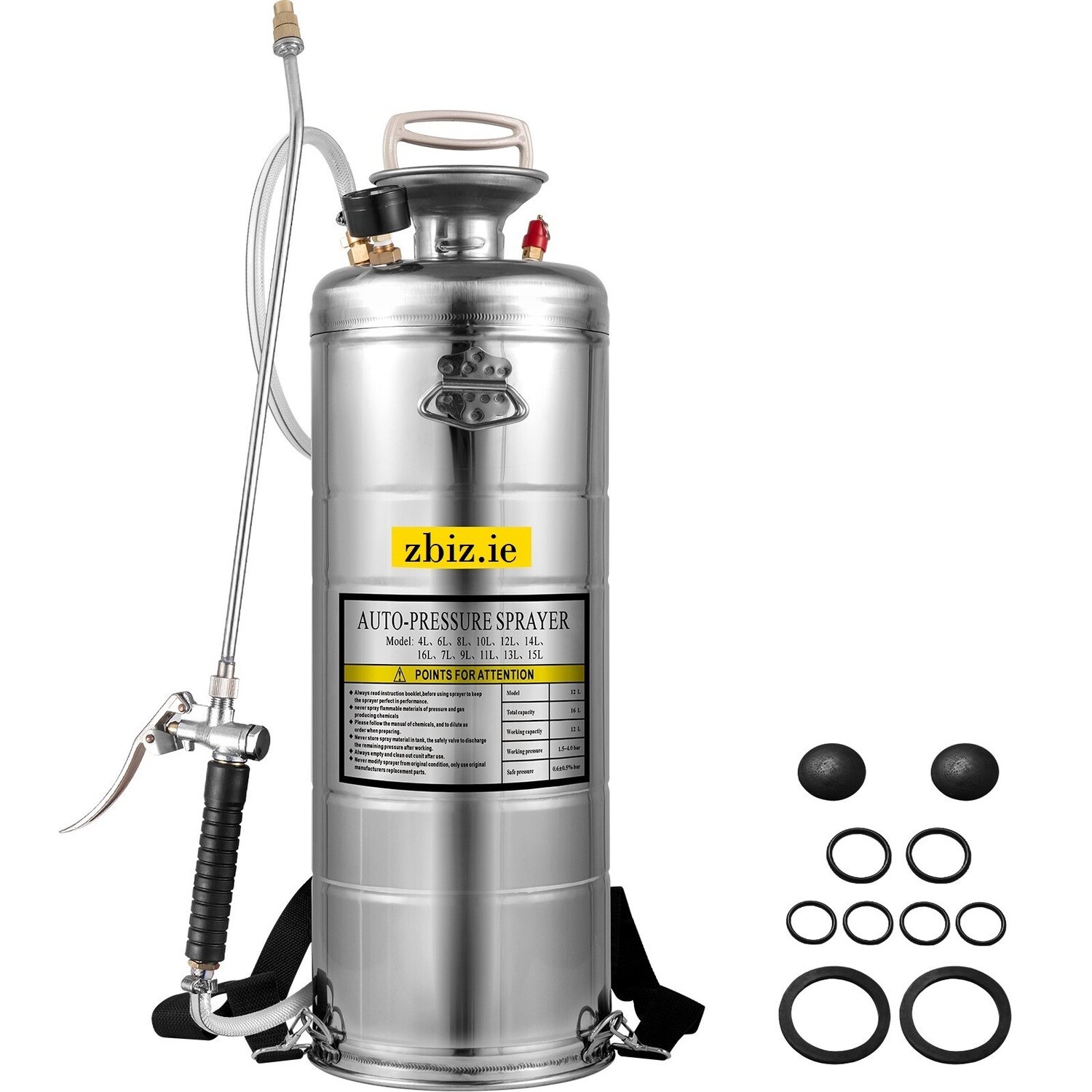4L/6L/8L/10L/12L/15L Stainless Steel Sprayer Household Gardening and Floor Cleaning Sprayer, Suitable for the Current Neds of Industry, Agriculture, Commerce, Medicine and Other Industries