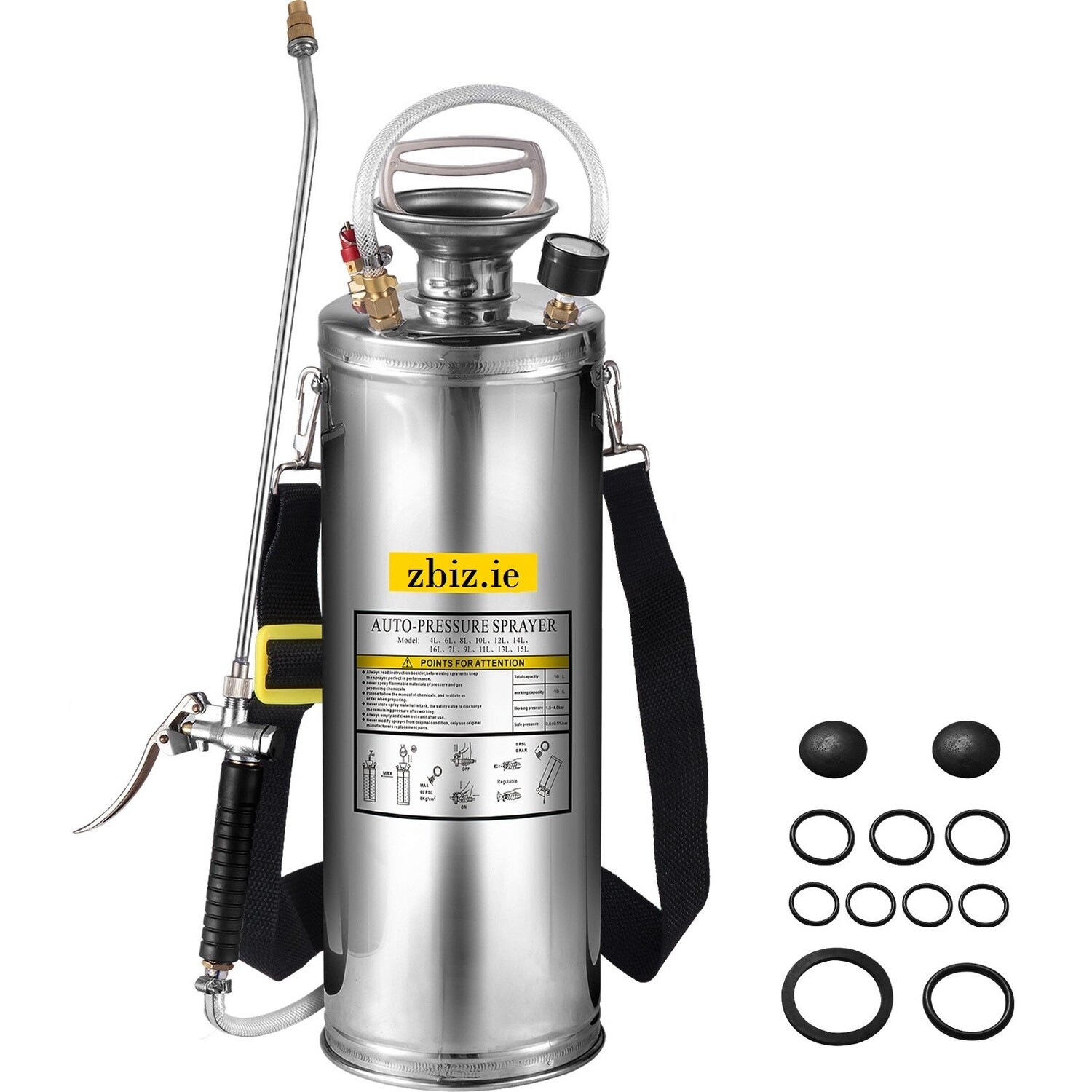 4L/6L/8L/10L/12L/15L Stainless Steel Sprayer Household Gardening and Floor Cleaning Sprayer, Suitable for the Current Neds of Industry, Agriculture, Commerce, Medicine and Other Industries