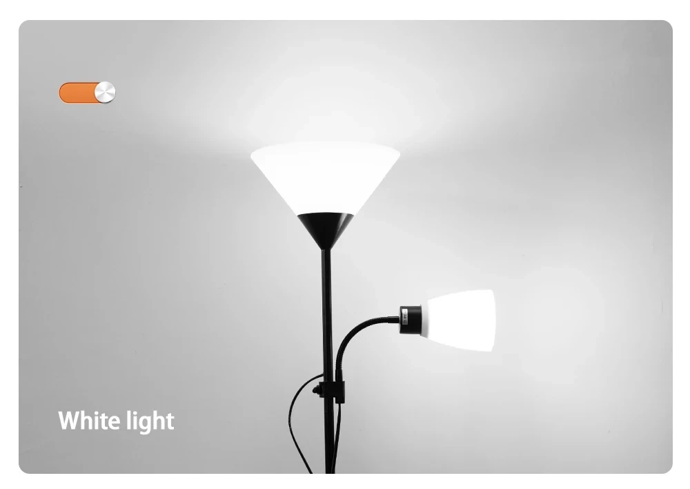 Led Floor Lamp E27 Bulb Base Nordic Corner Standing Lamp with Double Headed Floor Light for Indoor Living Room Bedroom