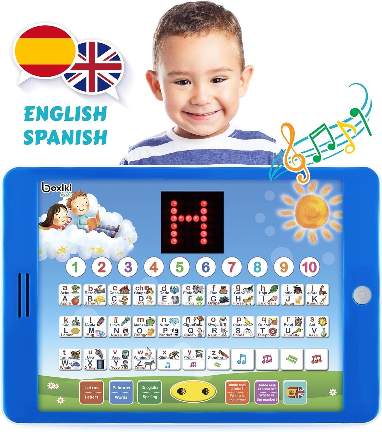 Spanish-English Tablet Bilingual Educational Toy with LCD Screen