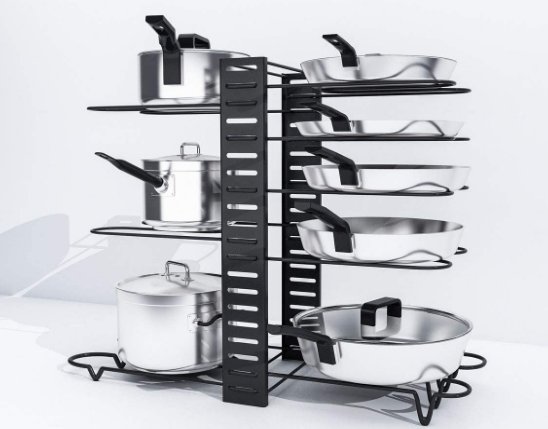 Space saving Heavy duty 8 Tier Pan Stand Double Sided