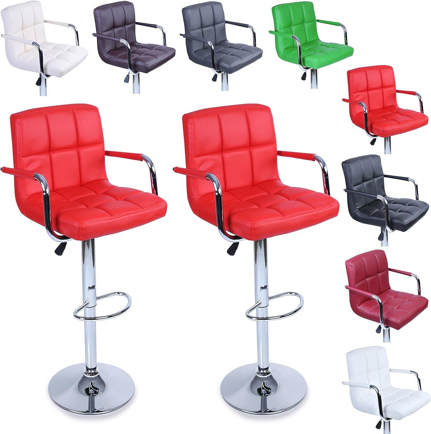 2 Sets of Bar Stools with Backrests and Armrests – Stylish Bar and Counter Stool Sets for Home and Commercial Use