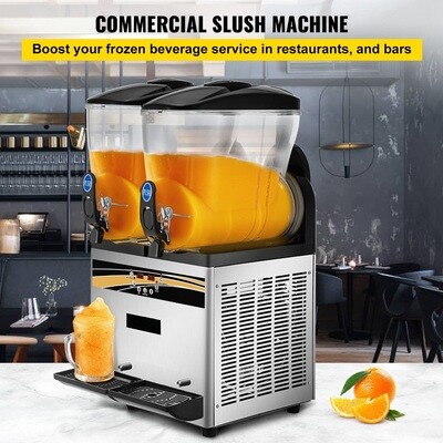 30 Litres Commercial Stainless Steel Slush Frozen Drink Machine,  Tank Margarita Machine, 1000W, Temperature Slush 25°F to 30°F Drink Maker, Perfect for Restaurants Cafes Bars