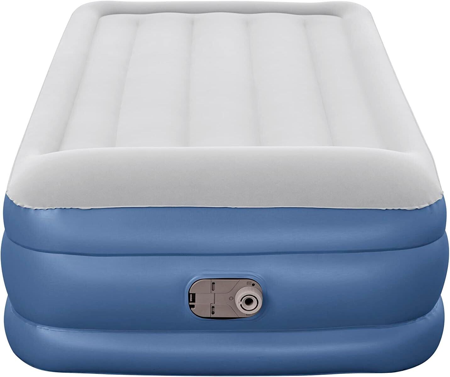 Single Size Inflatable Air Bed With Built-in Pillow Electric Pump