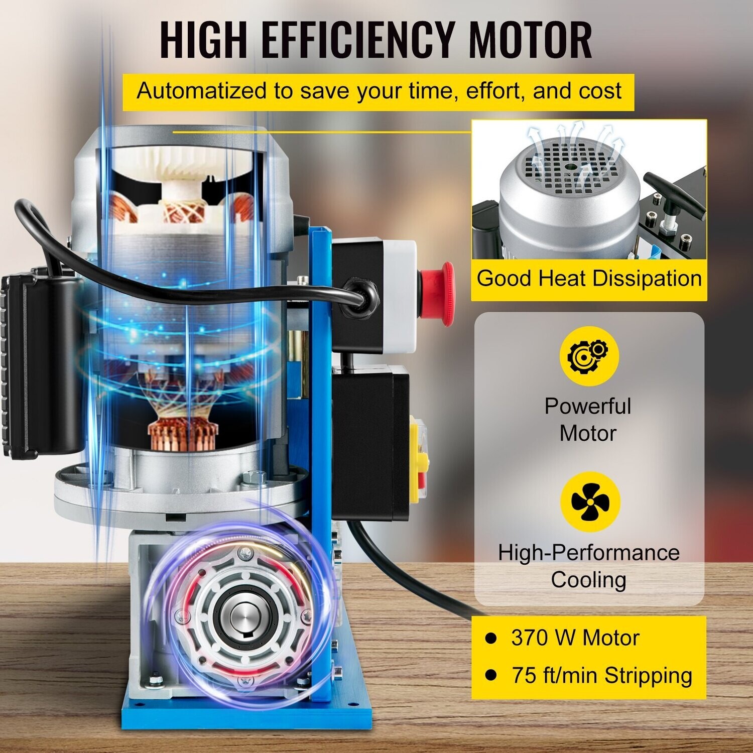 Automatic Electric Wire Stripping Machine, 0.06 inch-0.15 inch, 11 Channels 10 Blades