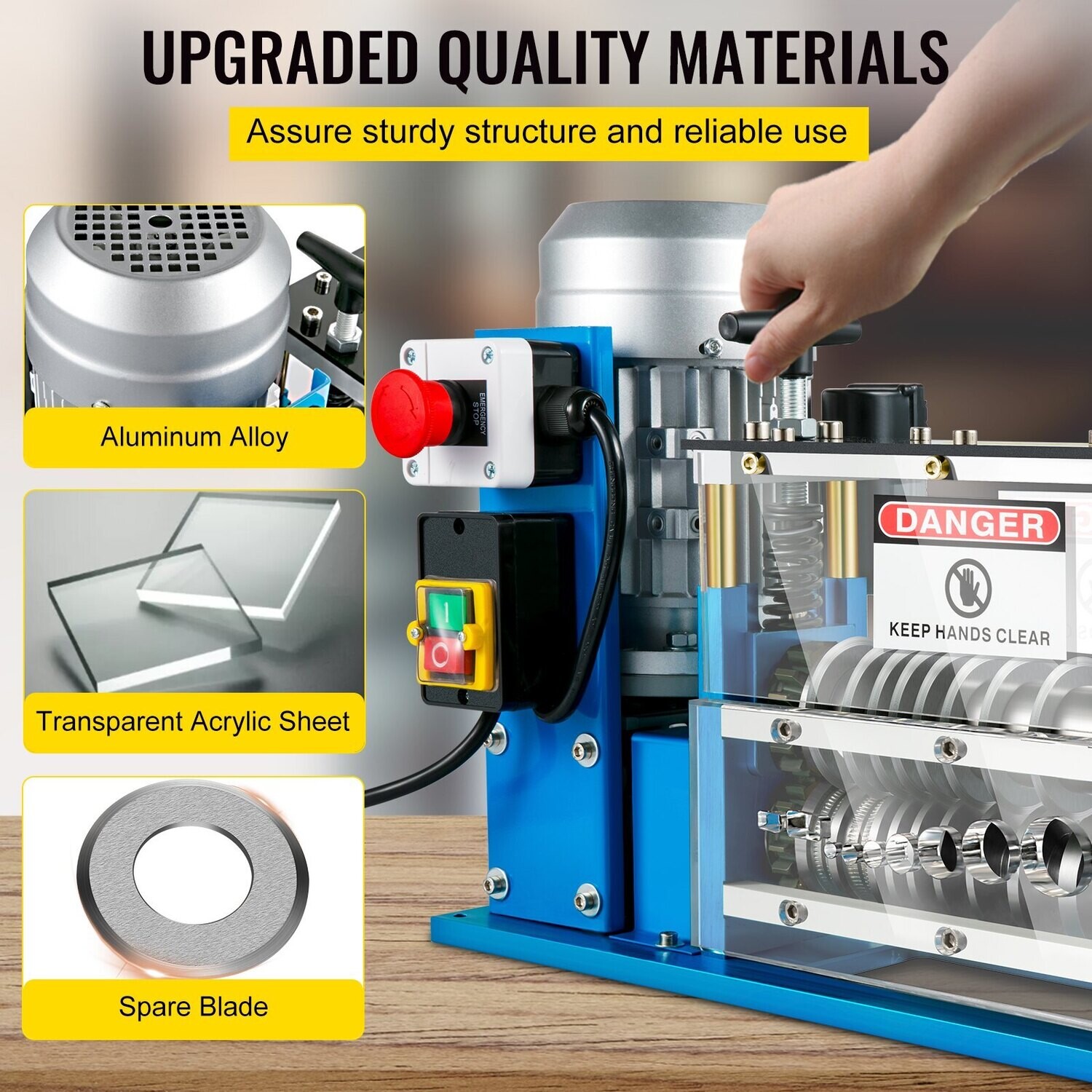 Automatic Electric Wire Stripping Machine, 0.06 inch-0.15 inch, 11 Channels 10 Blades
