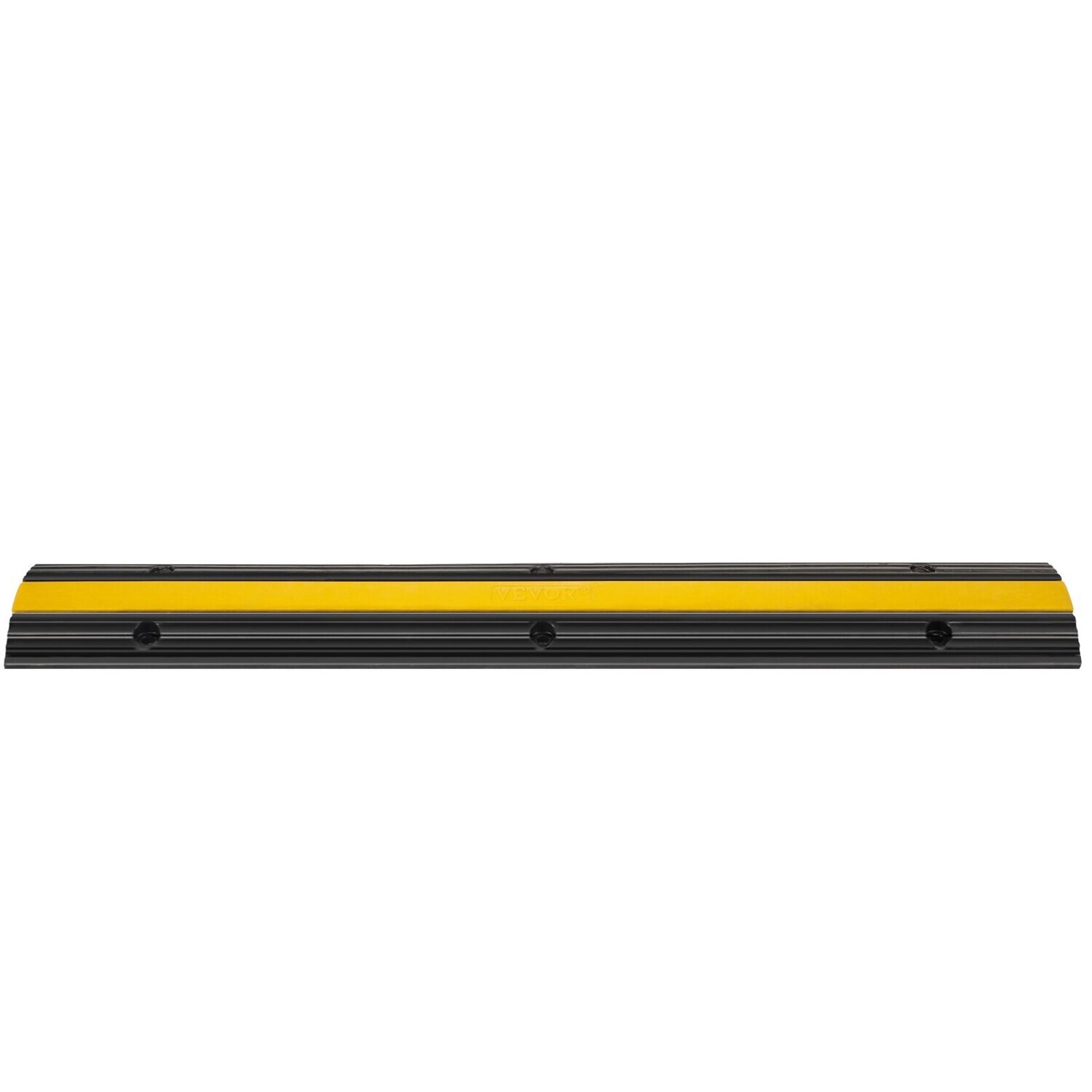 4-Piece 1-Channel Cable Protection Mat - Heavy-Duty Thermoplastic Rubber, Modular Overrun Design for High-Traffic Protection – Ideal for Parking Lots, Warehouses, and Industrial Areas – Durable, Easy