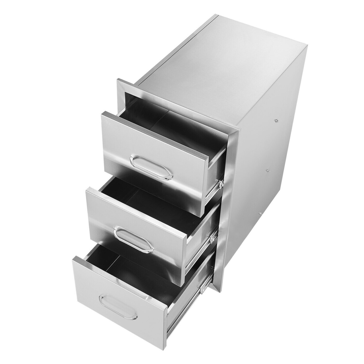 40x77 cm Stainless Steel BBQ Island Drawer Storage - Outdoor 3-Drawer Access for Grilling Accessories and Utensils - Durable and Weather-Resistant Design