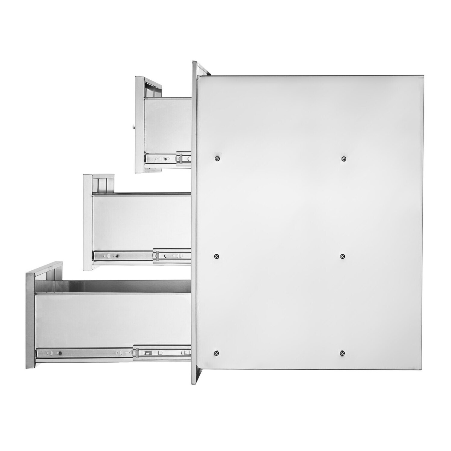 40x77 cm Stainless Steel BBQ Island Drawer Storage - Outdoor 3-Drawer Access for Grilling Accessories and Utensils - Durable and Weather-Resistant Design