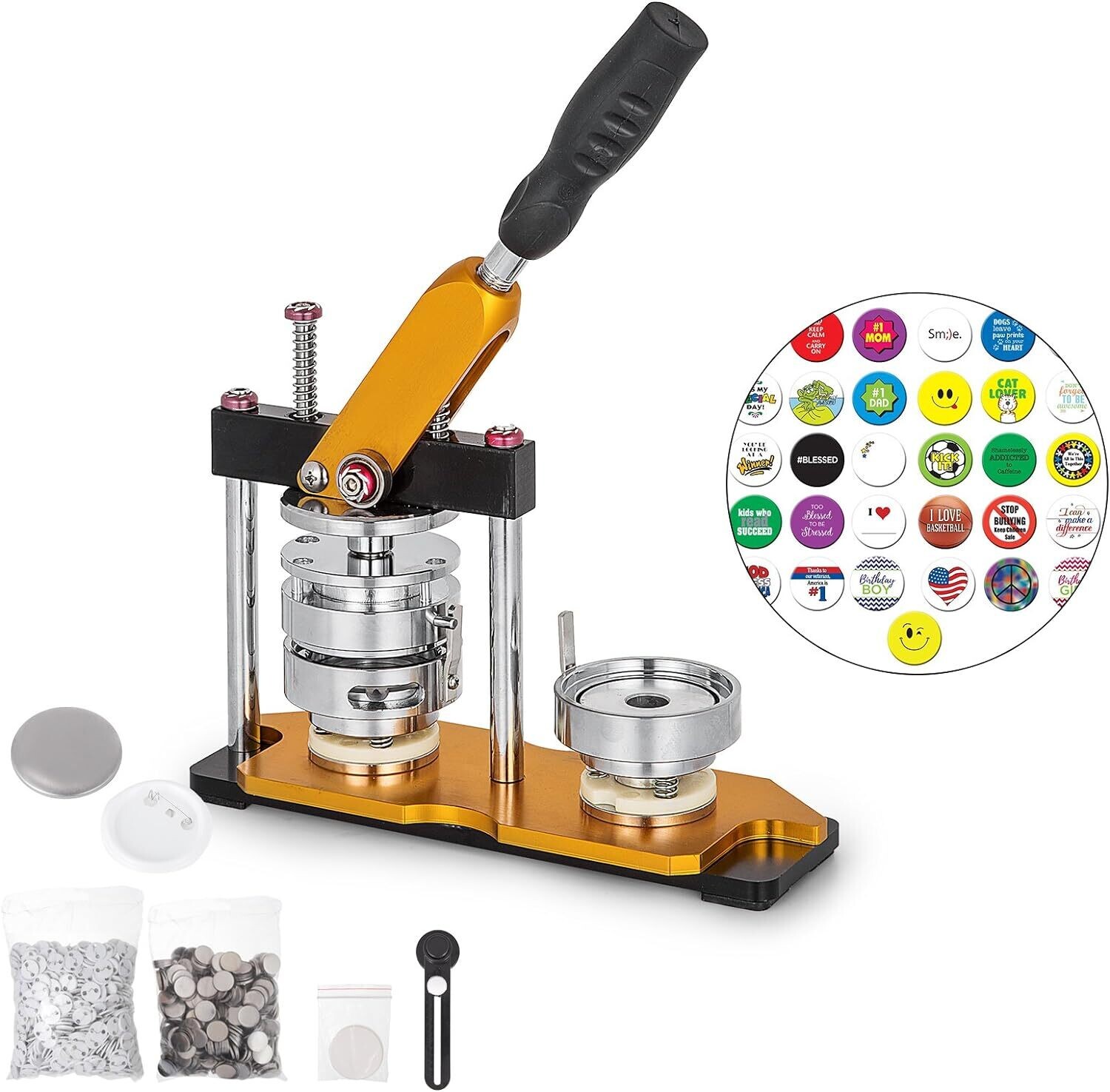 Badge Punch Press Kit – 75mm (3 Inches) Button Maker Machine for DIY Crafting and Custom Buttons