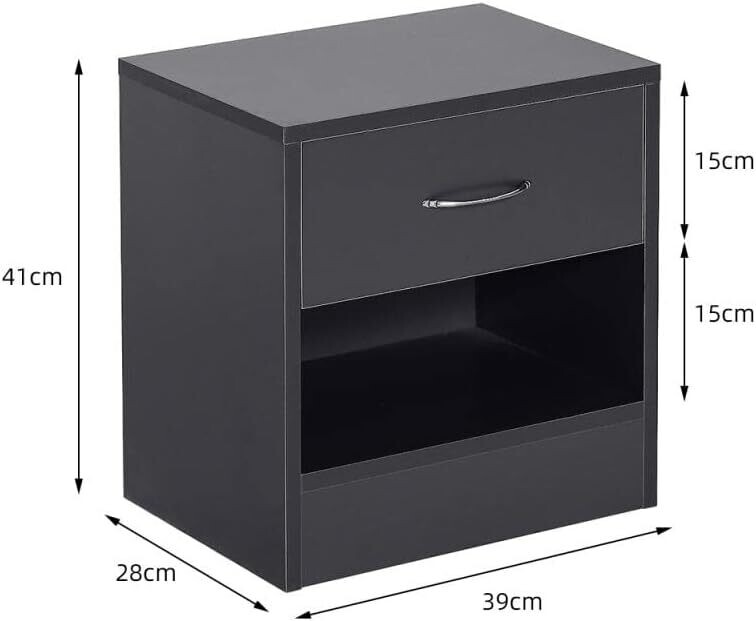 Nightstand 2-Piece Set – Bedroom Bedside Tables with Storage, Multi-Functional Coffee and End Tables for Household Furniture