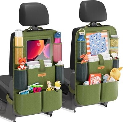 4th Generation Car Organizer Back Seat with 11" iPad Holder, 8 Pockets, Waterproof Back Seat Protector &amp; Kids Toy Storage
