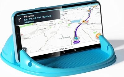 Car Phone Holder for Dashboards – Slip-Free Desk Phone Stand, Compatible with iPhone, Samsung, Android Smartphones, GPS Devices