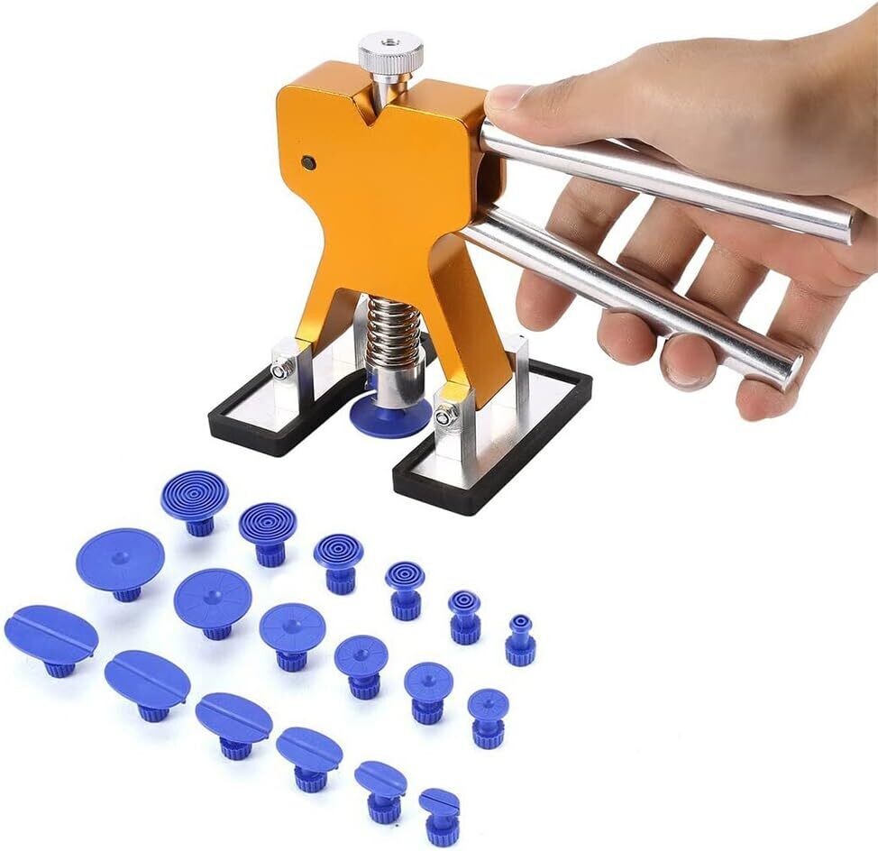 18 Pieces Suction Cup Paintless Dent Repair Kit, Dent Removal Tool for Car, Refrigerator, Tools with 1 Piece Dual Lever Dent Remover